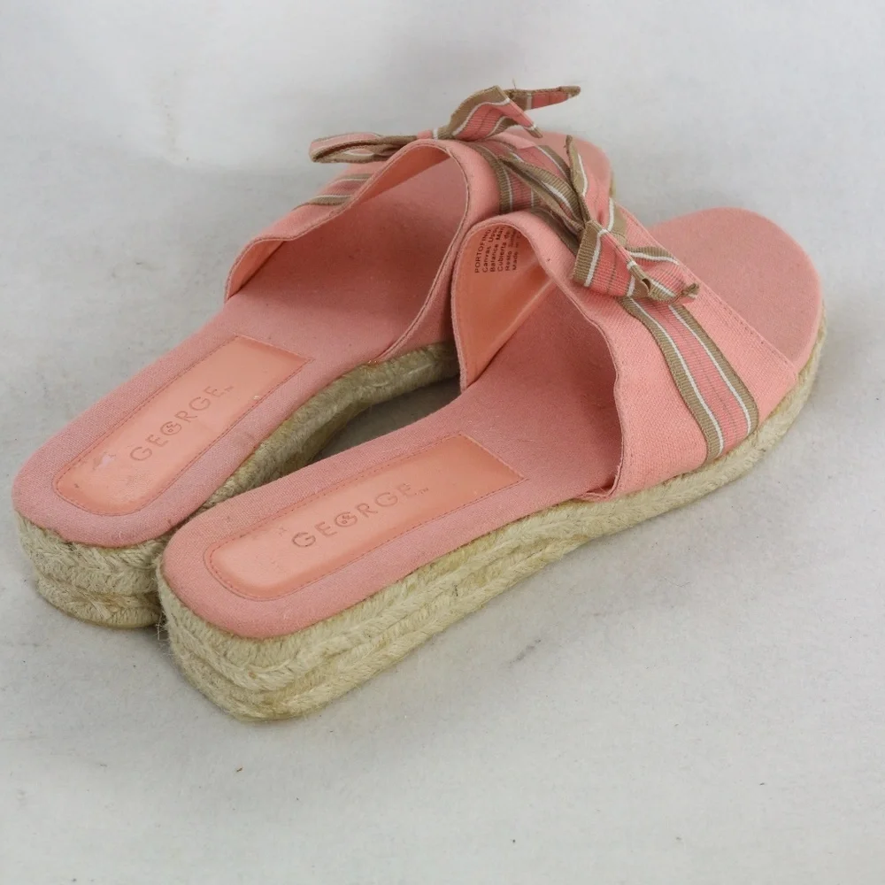 GEORGE Portofino Pink Bow Front Espadrilles Sz 8.5 US Women - Picture 6 of 8